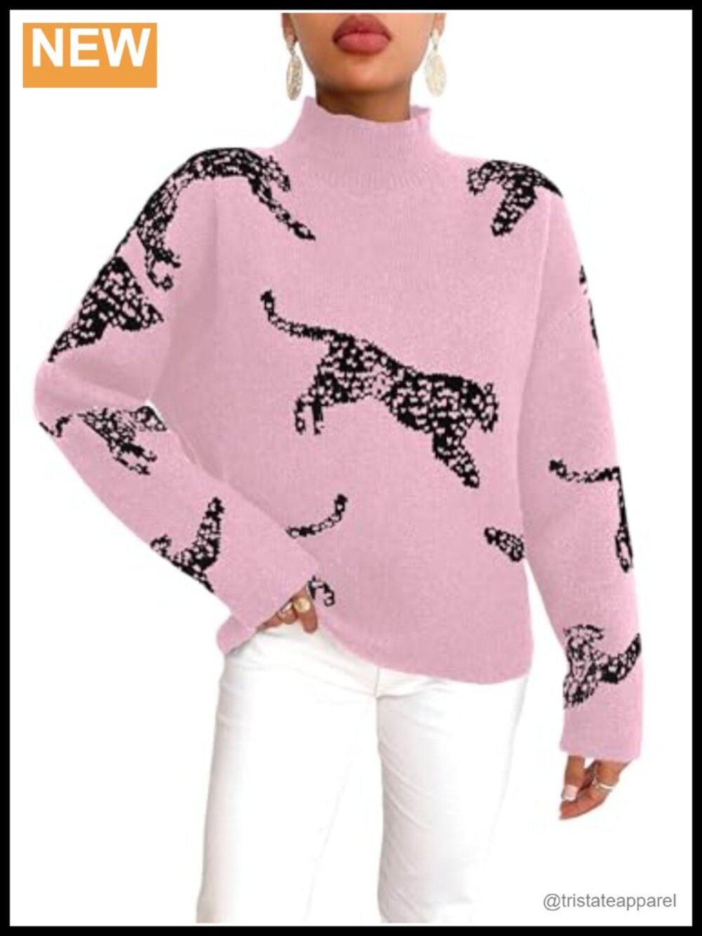 Women's Boho Crochet Turtleneck Pullover Sweater Long Sleeve Knit Top